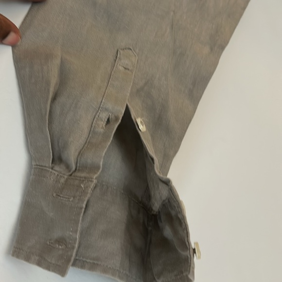 Lord &Taylor Linen Tan long Sleeves blouse - Picture 6 of 9